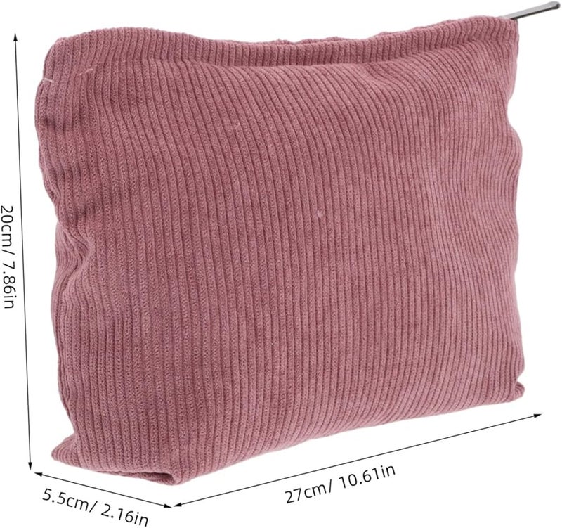 Corduroy Makeup Bag For Women Portable Toiletry Pouch Travel Essential Storage For Cosmetics Phone - Image 2